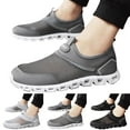 thumbnail image 5 of Sngxgn Men's Slip on Walking Shoes Light Breathable Non Slip Running Shoes Casual Fashion Sneakers Mesh Workout Sports(White,41), 5 of 8