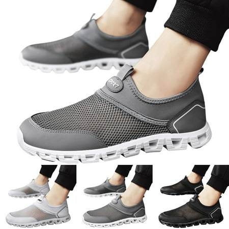 

eczipvz Men Shoes Men Sports Shoes Fashionable Simple And Solid Color New Pattern Summer Mesh Hollowed Out Sleek Mid Sneaker Men (White 8.5)