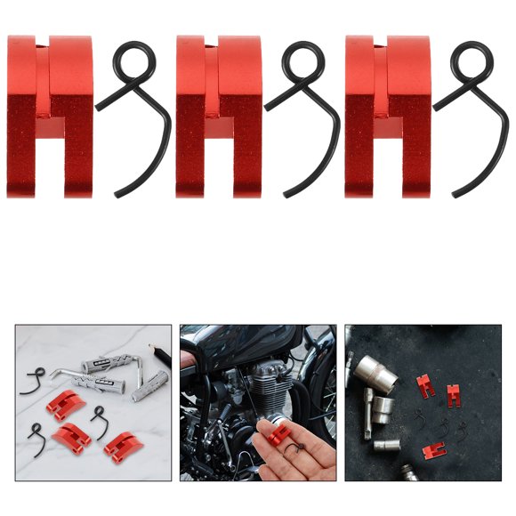 unbranded 3Jgo Kit De Zapata Y Resorte Para Embrague Metálico Rojo Accesorios Para Auto Y Camión