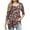 Wine Plus Size Blouse for Women_g, variant on CYMMPU Tunic Tops 3/4 Sleeve Blouses for Women Dressy Casual Loose Fit Spring Tops Scoop Neck Flower Printed Summer Fashion Shirts A-line Pleated Topss Wine L