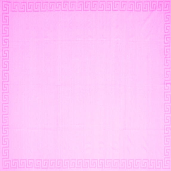 Ahgly Company Indoor Square Solid Pink Modern Area Rugs, 4' Square