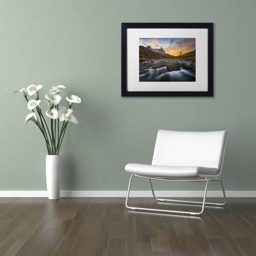 Trademark Fine Art 'Valley Mystery' Canvas Art by Mathieu Rivrin, White Matte, Black Frame
