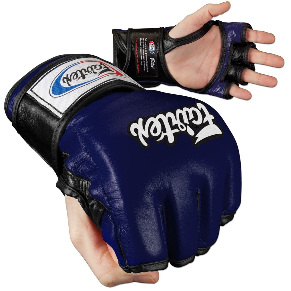 Fairtex Ultimate Combat MMA Gloves Open Thumb Regular Blue / Black