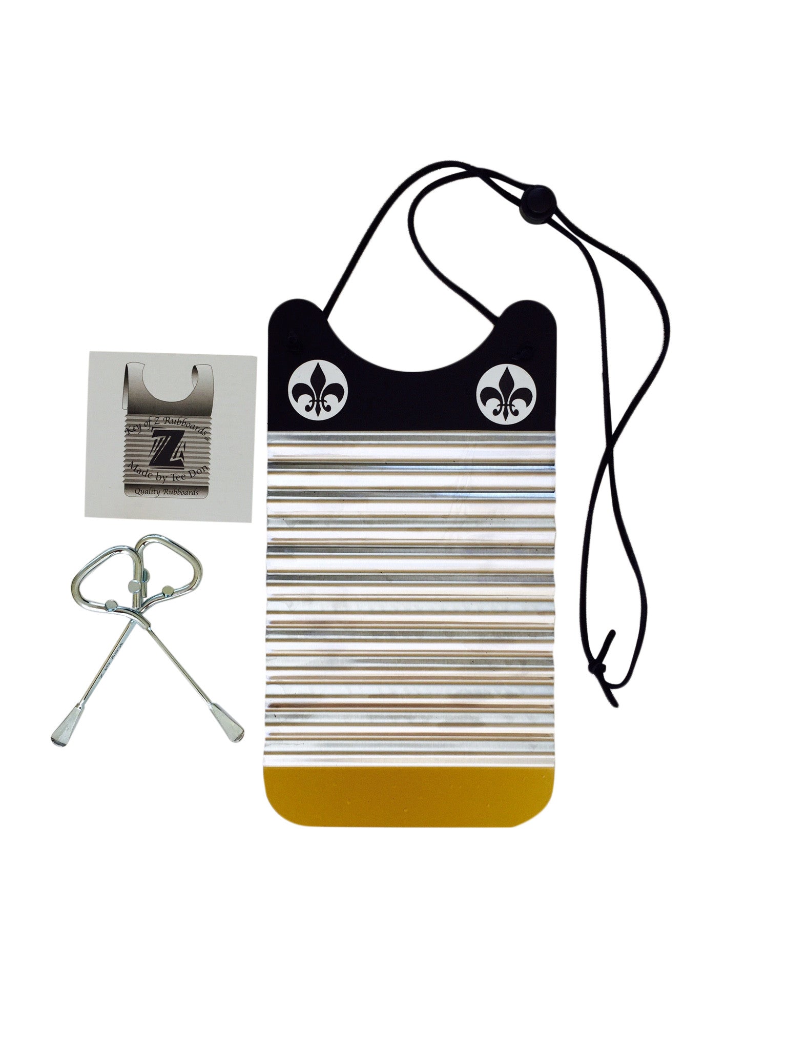 Key of Z Rubboards Mini Zydeco Stainless Steel Washboard Percussion Instrument 11.5x6 in