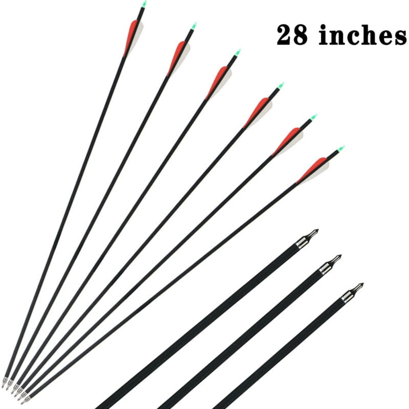 EAYSG 12Pcs 28"Fiberglass Arrows Archery Spine 500 OD 8mm for Recurve