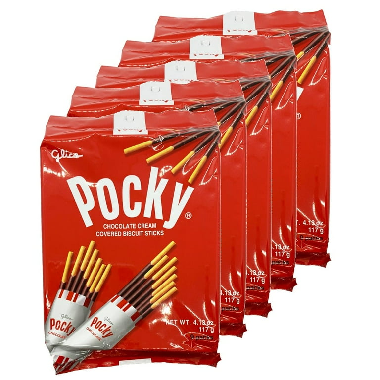 Glico Pocky Chocolate Cream Covered Biscuit Sticks, 9 Packs, 4.13