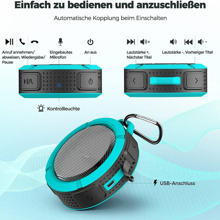 Bluetooth Speaker Waterproof, Shower Speaker Bluetooth Loud Stereo