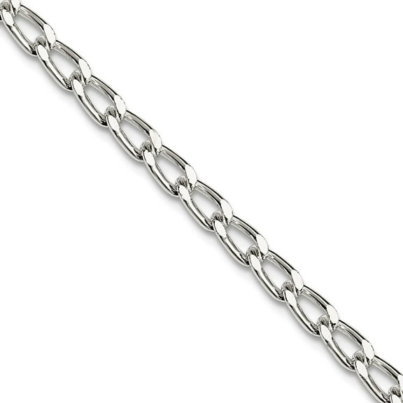 925 Sterling Silver Solid Polished 3.2mm Open Link Chain Necklace 24 Inch Lobster Claw Chain Necklace for Women and Men
