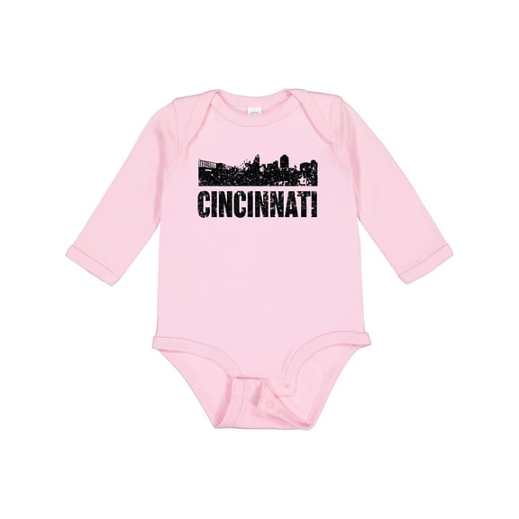 Inktastic Cincinnati Skyline Grunge Boys or Girls Long Sleeve Baby Bodysuit