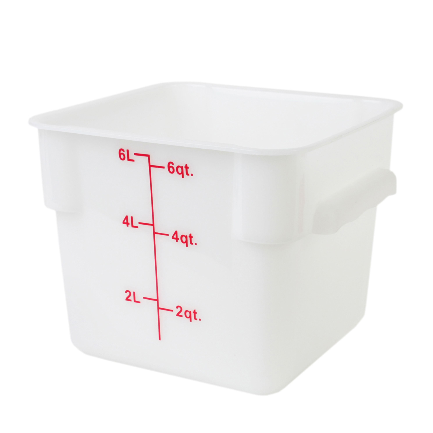 6 Qt Plastic Square Food Storage Containers, White, total 6 Counts