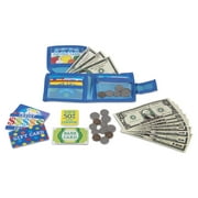 Melissa & Doug Pretend-to-Spend Toy Wallet With Play Money and Cards (45 pcs), Blue - FSC Certified