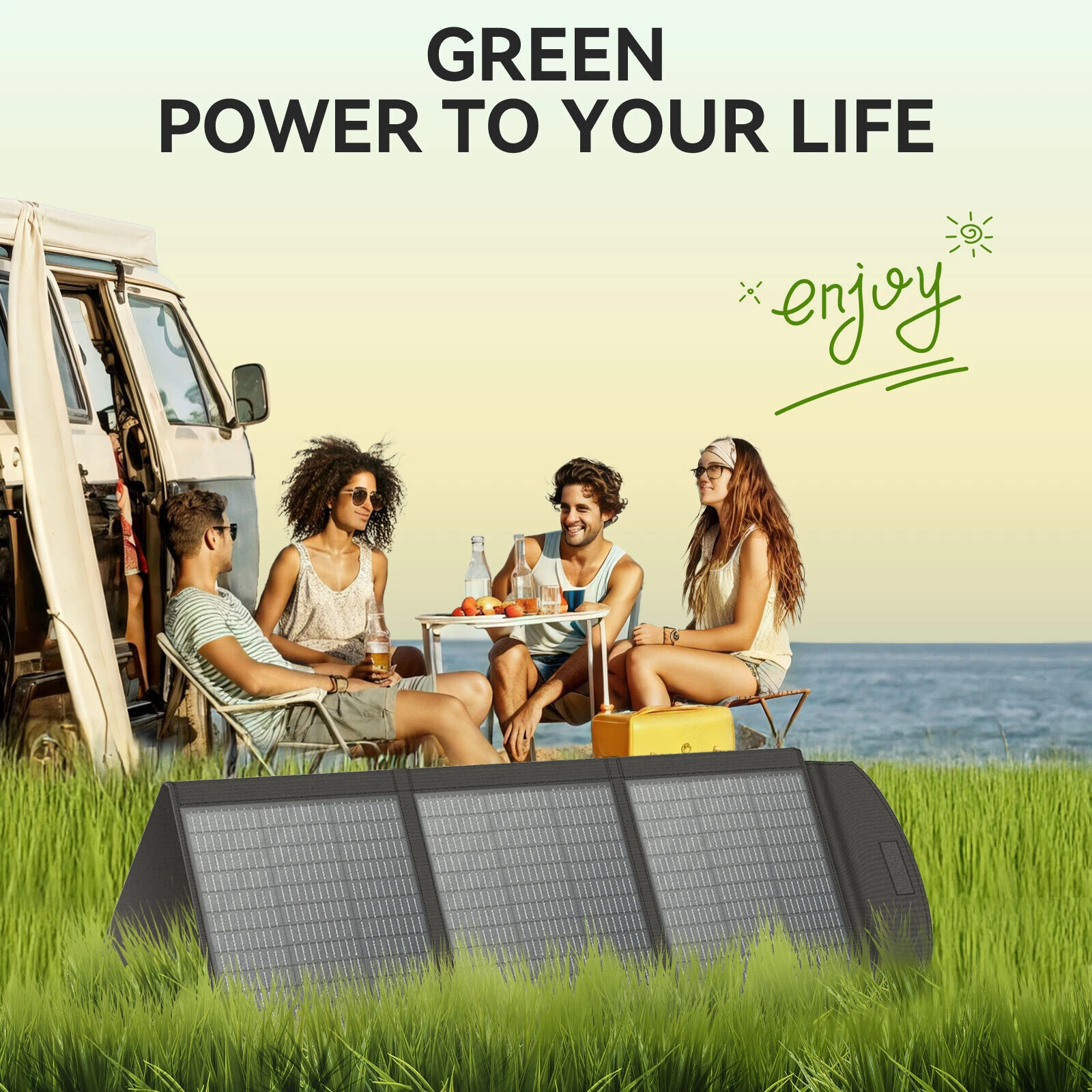 400W Portable Solar Panel Foldable for Power Station RV Camp Car /W Carry Case