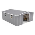 thumbnail image 3 of Outdoor Storage Shed, 12x10 FT Large Backyard Sheds, Utility Metal Tool Storage with Updated Frame Structure, Outdoor Storage Building, Garden Shed for Backyard, Lawn, Patio (Dark Gray), 3 of 9