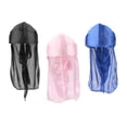 thumbnail image 4 of 3PCS Silky Long Tail Headwrap Pirate Hat Bandana + Azul + Rosa Hugo Mujer Hombre Durag Sombreros, 4 of 7