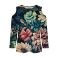 thumbnail image 5 of BangWanChi Womens Summer Tops with Sleeves Women's Fashion Printed T-shirt 3/4 Sleeves Blouse Round Neck Casual Tops, 5 of 5