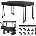 thumbnail image 2 of Canopy for Wagon Attachment,Awning Canopy for Camping Trolley of Two-sided Folding,Sun Shade Cover with 10 poles and side walls to protect against rain and sun (Not including wagon), 2 of 9