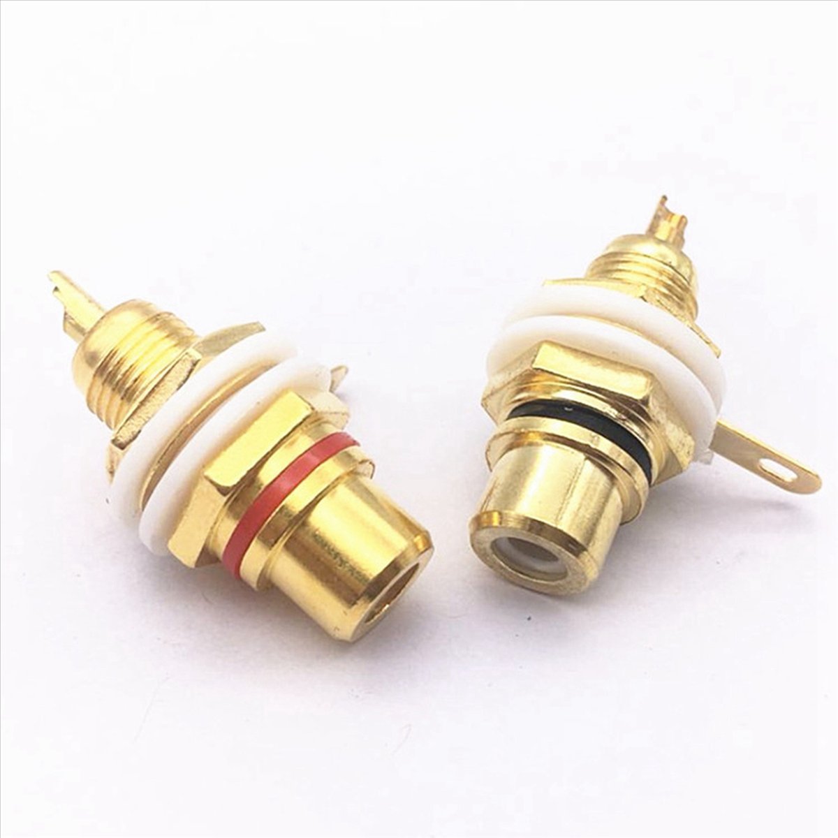 60Pcs Gold Plated Terminal Plug Female Socket Chassis Panel Connector for Amplifier Speaker