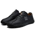 thumbnail image 2 of Flyland Men's Casual Dress Shoes Handmade Leather Fashion Sneakers Lightweight Male Flats, 2 of 7