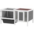 thumbnail image 1 of CoSoTower Rabbit Hutch, Wooden Guinea Pig Cage with Run, Openable Top, Pull Out Tray and Ramp, Water-Resistant Roof, Grey, 1 of 7