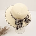 thumbnail image 4 of Trendy Classic Bucket Hat Sunshade Beach Woven Panama Hat Female Sun Hat Straw Hat Korean Style Cap British style COFFEE, 4 of 8