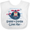 thumbnail image 3 of Inktastic Grammy and Grandpa Love Me Grandson Boys Baby Bib, 3 of 4