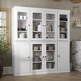 thumbnail image 3 of Palace Imports 100% Solid Wood Kitchen Pantry Storage Cabinet with Glass Doors and Adjustable Shelves, White, 3 of 4