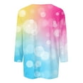thumbnail image 4 of ShomPort Trendy Gradient T-Shirts for Women Summer Comfy Tops 3/4 Sleeve Round Neck Blouses, 4 of 5