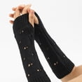 thumbnail image 3 of Yoyauz Women's Long Fingerless Gloves Arm Warm Knit Thumbhole Stretch, 3 of 5
