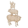thumbnail image 6 of 14" x 18" Cream Polystone Stacked Farm Animals Sculpture, by DecMode, 6 of 8