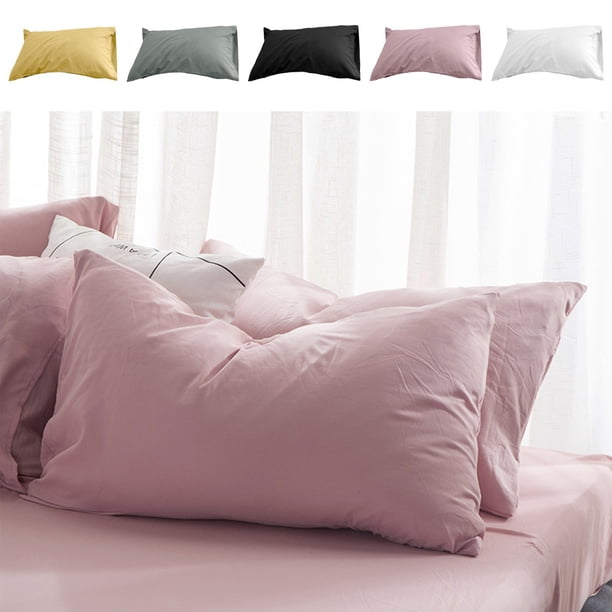 ¡Compra y Ahorra Ya!, Funda de almohada de color sólido lavada, buena para el cabello y la textura del lino, suave, cómoda y transpirable, apertura lateral Akmoler