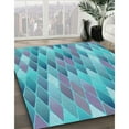 thumbnail image 2 of Ahgly Company Indoor Round Patterned Glacial Blue Ice Blue Area Rugs, 4' Round, 2 of 6