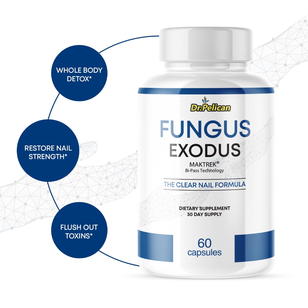 Fungus Exodus- Skin & Nail Support- 2 Bottles- 120 Capsules