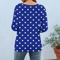 thumbnail image 4 of T-Shirts Grande Taille pour Femmes Manches 3/4 à Pois Col Rond Graphiques Basiques Décontractés d'Été (3TG, Marine), 4 of 5