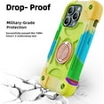 thumbnail image 3 of Compatible with iPhone 15 Pro Case 6.1 Inch with Ring Stand, Military Grade Drop Protection Full Body Rugged Heavy Duty Case 3 in 1 Durable Cover for iPhone 15 Pro. (Rainbow Green), 3 of 14