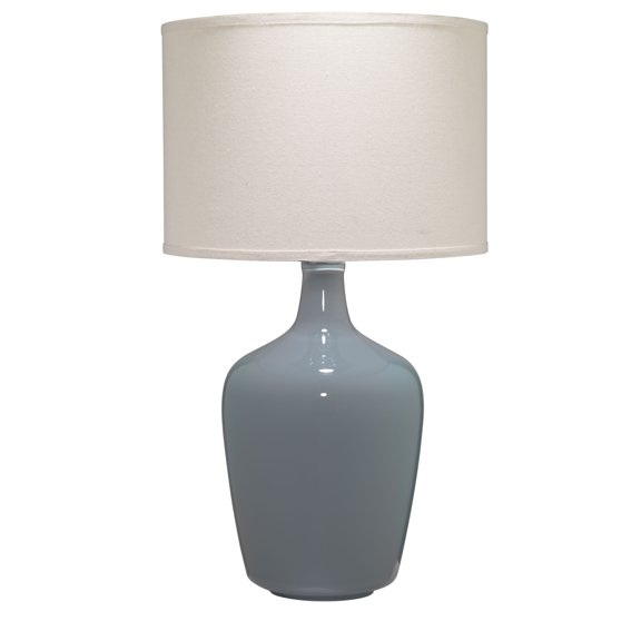 J&D Designs 29.25" Transitional Glass Plum Jar Table Lamp in Dove Gray Finish