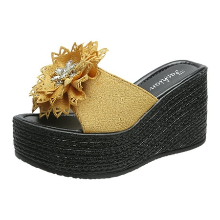 

Women s Wedge Muffin Peep Toe Slippers Women s Platform High Heels