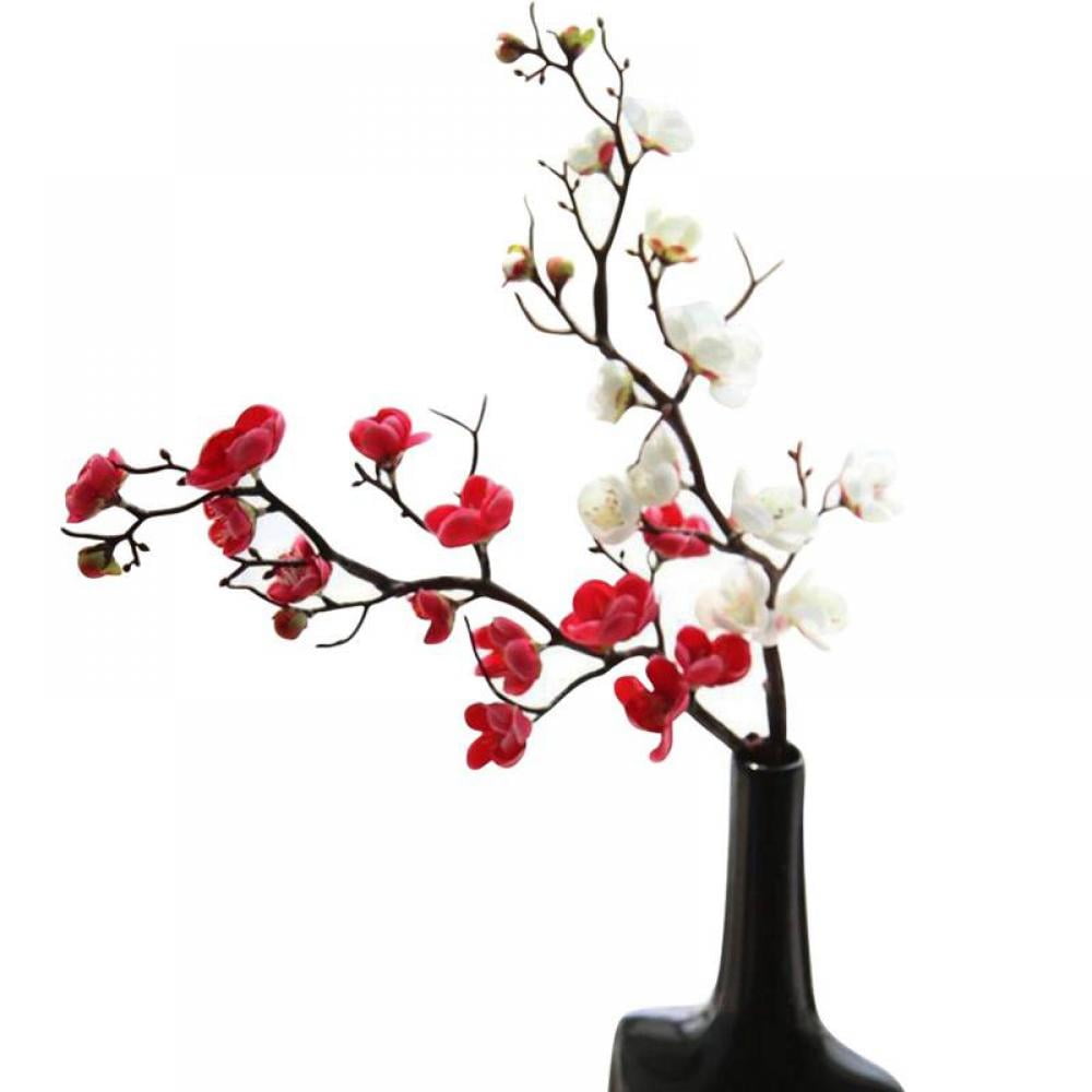 Chic Artificial Cherry Spring Plum Peach Blossom Branch Silk Flower Tree Decor 