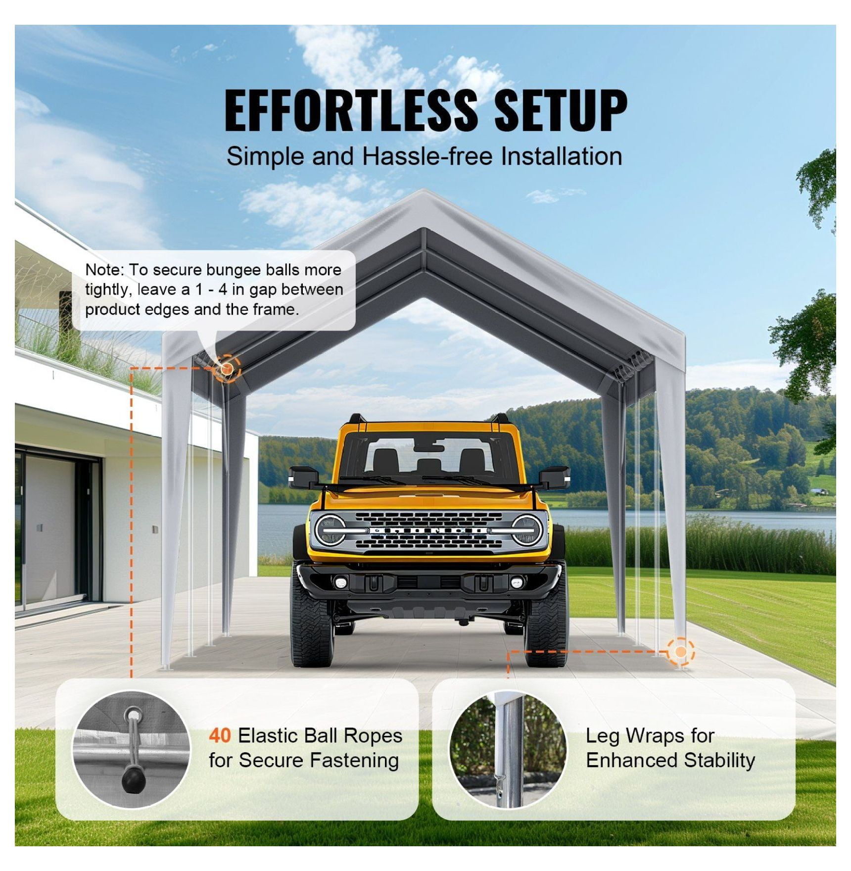 Carport Canopy Cover 10x20 ft, Waterproof UV Protection