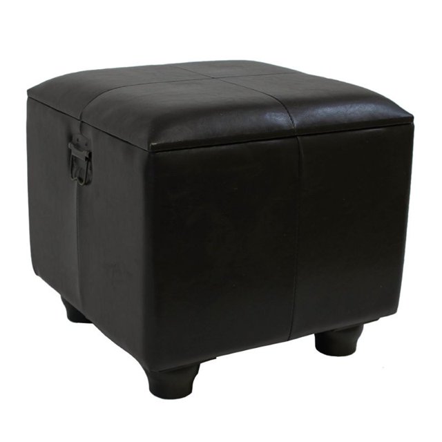 International Caravan Carmel Ottoman en Faux Cuir Chocolat