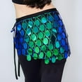 thumbnail image 6 of JGGSPWM Women's Sparkly Fringed Tie Side Wrap Skirt, Sequins Tassel Belly Dance Hip Scarf Waist Skirts for Party Green Free Size, 6 of 6