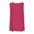 thumbnail image 6 of UYISJ Plus Size Tank Tops for Women Sleeveless Crew Neck Pleated T Shirt Summer Casual Loose Tunic Blouses Hot Pink 4XL, 6 of 6