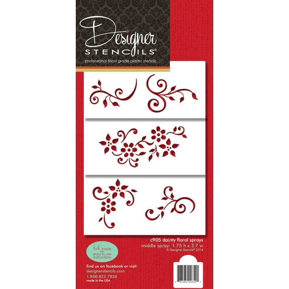 Dainty Floral Sprays Cookie Stencils by Designer Stencils