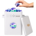 thumbnail image 1 of Skywin Metal Laundry Pod Container with Lift-Up Lid Wooden Handle for Laundry Room Organization, Dishwasher Pods Container (White), 1 of 7
