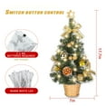 thumbnail image 2 of Mini Christmas Tree, 18" Artificial Small Christmas Tree with LED String Lights, Tabletop Christmas Tree with Pine Cones Christmas Balls Ornaments for Christmas Decorations, 2 of 9