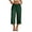 Green, variant on Besolor Summer Capris for Women Wide Leg Elastic Waisted Drawstring Casual Loose Lightweight Daily Wear Beach Capri Pants with Pockets