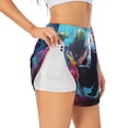 thumbnail image 1 of Balery Lively Cute Turtle Pantalones cortos deportivos para mujer con forro y dos bolsillos, elásticos, para entrenamiento, gimnasio, yoga-X-Large, 1 of 7