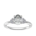 thumbnail image 1 of 0.65 T.C.W Oval Shape Natural Diamond Latest Design Solitaire Wedding Ring for Ladies Solid 14K White Gold Size 8, 1 of 6