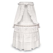 Badger Basket Elegance Round Baby Bassinet with Canopy - White