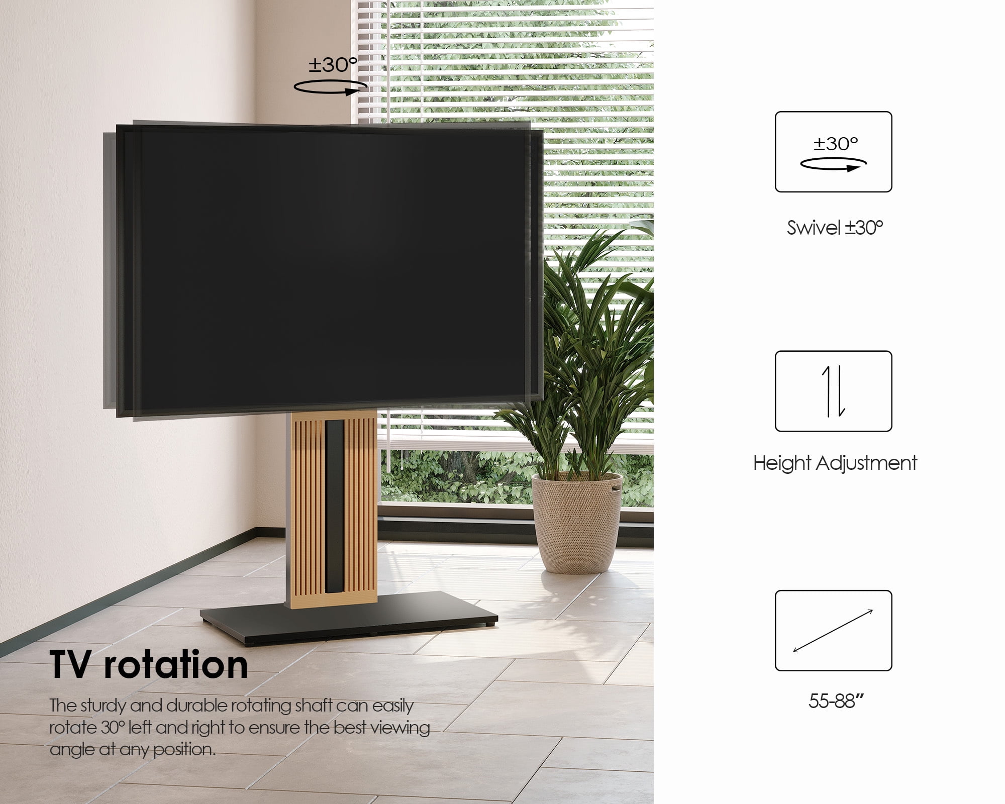 FITUEYES Design Floor TV Stand for 55-88 Inch TV, Modern TV Stand for Living Room, Study Room, Bedroom and Other Scenes, Zen Series.