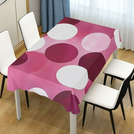 

ALAZA Polka Dots Pink Rectangle Tablecloth Tablecover Dinning Table Cloth 60 x90